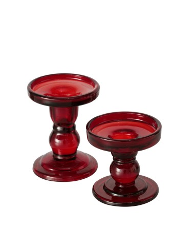 Portavelas Matar Cristal Lacado Rojo 11 cm | Decoración Elegante y Moderna