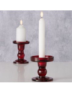 Portavelas Matar Cristal Lacado Rojo 11 cm | Decoración Elegante y Moderna 2