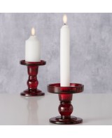Portavelas Matar Cristal Lacado Rojo 11 cm | Decoración Elegante y Moderna