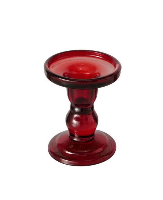 Portavelas Matar Cristal Lacado Rojo 11 cm | Decoración Elegante y Moderna