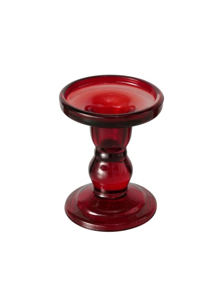 Portavelas Matar Cristal Lacado Rojo 11 cm | Decoración Elegante y Moderna