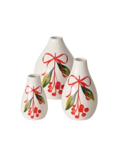 Jarrón Noelle porcelana brillante 12 cm | Decoración elegante y festiva