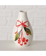 Jarrón Noelle porcelana brillante 12 cm | Decoración elegante y festiva