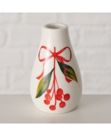 Jarrón Noelle porcelana brillante 12 cm | Decoración elegante y festiva