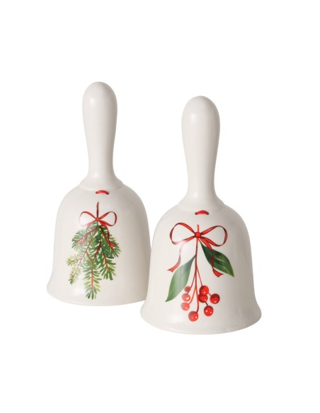 Campana Noelle 17 cm Adorno Navideño Elegante y Clásico