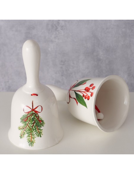 Campana Noelle 17 cm Adorno Navideño Elegante y Clásico