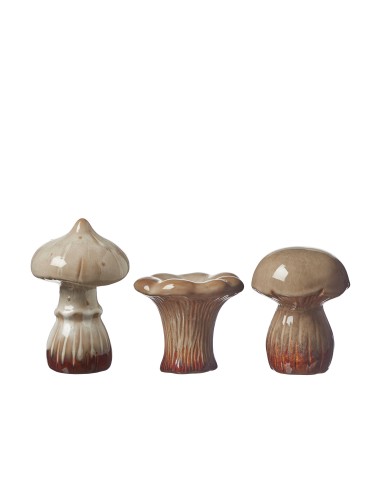 Champiñón Mix de Porcelana | Figuras Decorativas Naturales y Elegantes  Endanea Garden