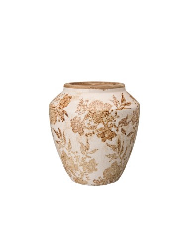 Jarrón Beda Alto Blanco Beige diseño moderno para decoración de hogar