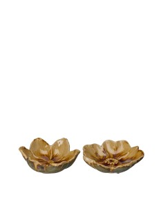 Jannike Hoja de Porcelana Marrón Decoración Elegante y Natural