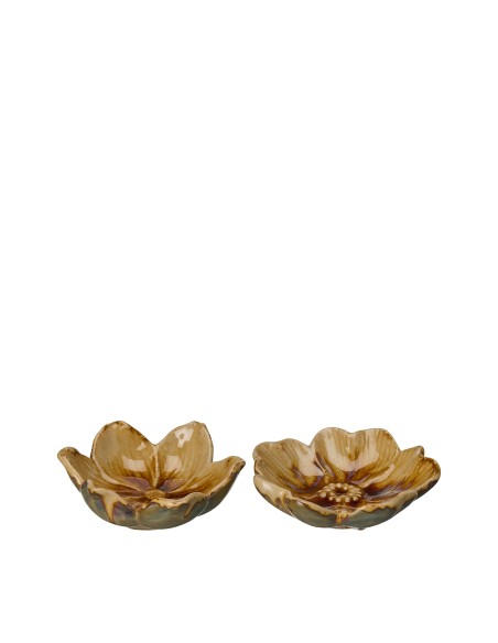 Jannike Hoja de Porcelana Marrón Decoración Elegante y Natural