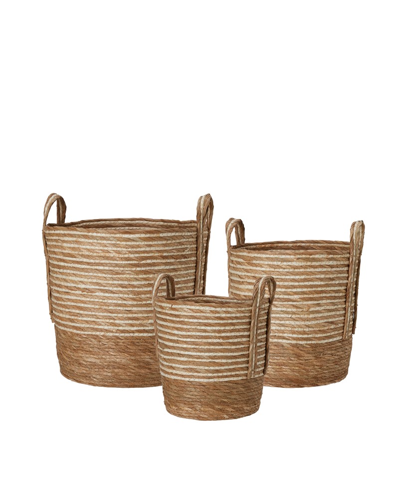 Mimbre Connie con Asas Pequeño cesta artesanal de mimbre natural para organizar