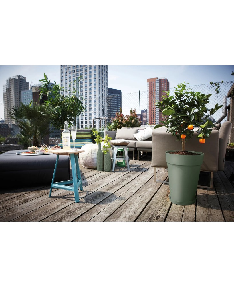 Plato Loft Redondo 24cm Verde Pistacho para Macetas y Jardineras