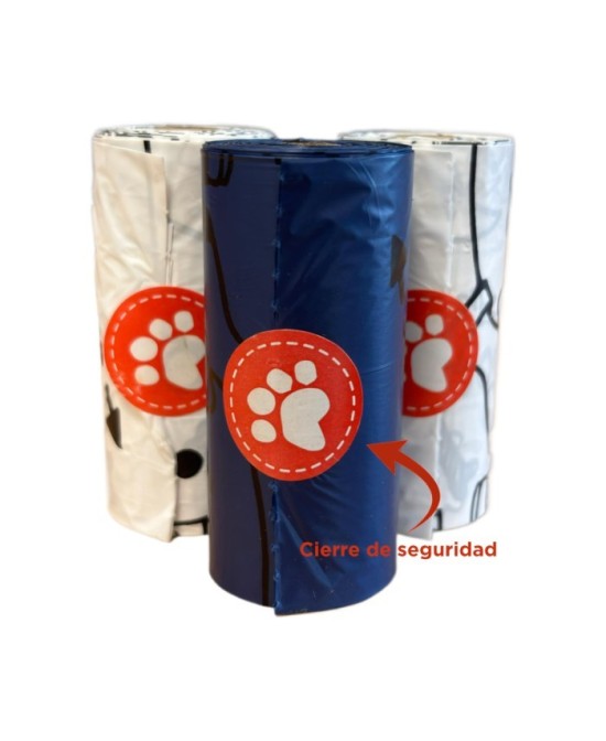Poo Bags Azules y Blancas Reciclables 18x15 cm | Bolsas ecológicas para perros | Endanea Mascotas