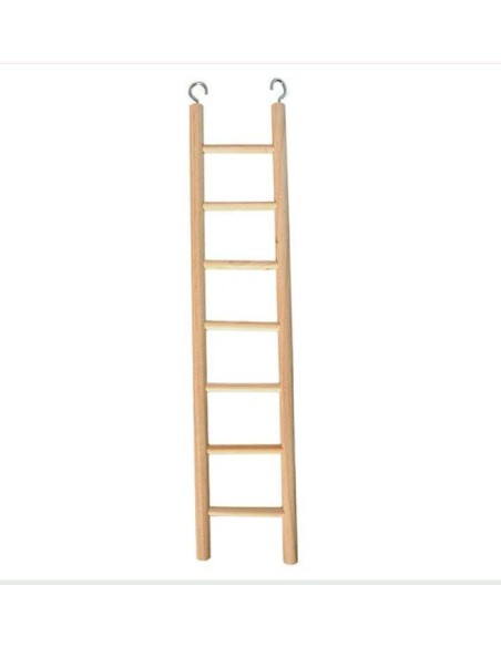 Escalera de Madera Grande 7 Peldaños para Aves - Endanea Mascotas