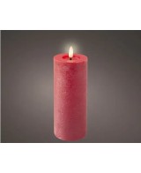 Vela LED Roja D7xH19 cm Luz Cálida Decorativa Segura para Interiores