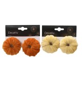 Calabaza de Poliéster 6x6x5 cm Decorativa Otoño y Halloween