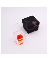 Flowercube Rosa 6x6 Packaging Naranja Regalo Floral Preservado Decoración