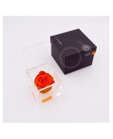 Flowercube Rosa 8x8 Packaging Naranja Regalo Floral Elegante y Sofisticado
