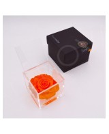 Flowercube Rosa 10x10 Packaging Naranja Regalo Floral Elegante