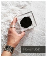 Flowercube Rosa 10x10 Packaging Negro Regalo Elegante Flores Preservadas