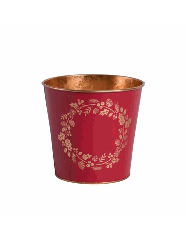 Maceta Metal Corona 16x15 cm Roja - Decorativa y Duradera