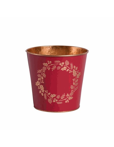 Maceta Metal Corona 16x15 cm Roja - Decorativa y Duradera