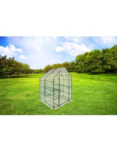 Caseta Invernadero Transparente 143x143x195 cm para Plantas y Jardín 2