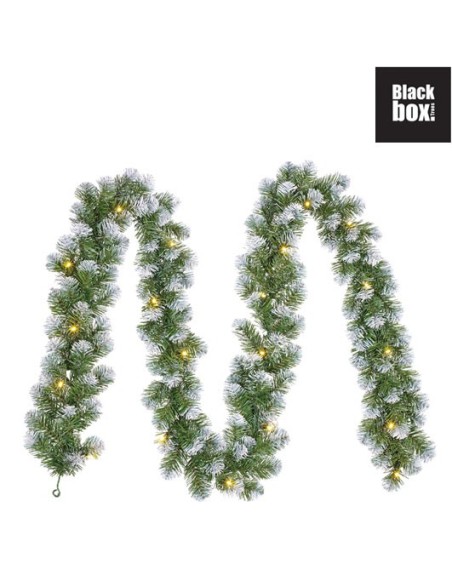 Guirnalda Norton con LEDs 20L Verde Nevado decoración navideña elegante y luminosa