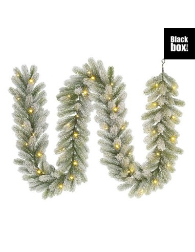 Guirnalda Nagoya con LEDs 40L Verde Nevado Decoración Navideña