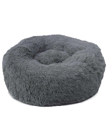 Cuna Fur Redonda Gris 70x70x20 cm para Mascotas Confort y Estilo
