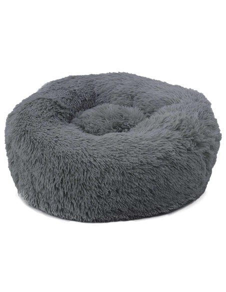 Cuna Fur Redonda Gris 70x70x20 cm para Mascotas Confort y Estilo
