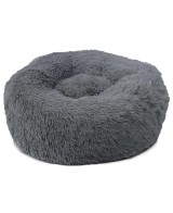 Cuna Fur Redonda Gris 70x70x20 cm para Mascotas Confort y Estilo