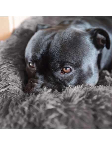 Cuna Fur Redonda Gris 70x70x20 cm para Mascotas Confort y Estilo