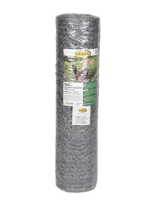 Malla Hexagonal Galvanizada 1x5M 41MM Endanea Garden para Huertos y Jardines
