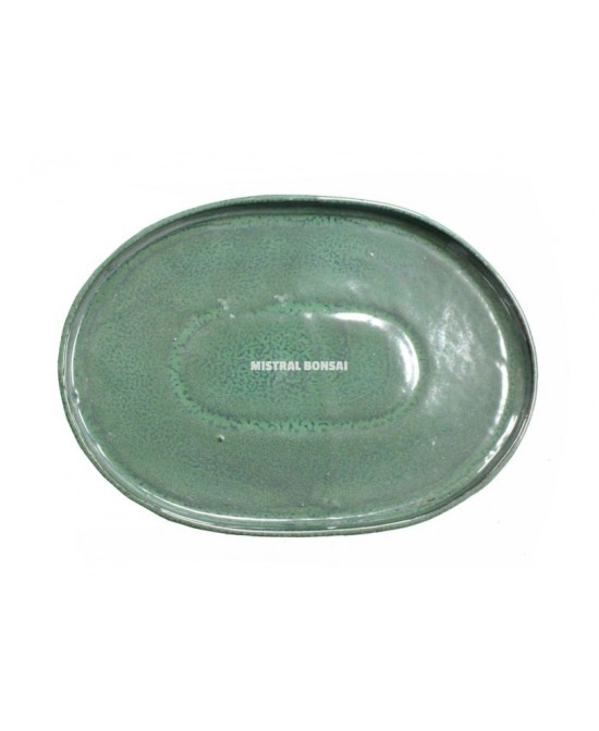 Plato Ovalado Mistral 20cm - Porcelana de Alta Calidad en Verde, Crema y Azul | Endanea Garden

