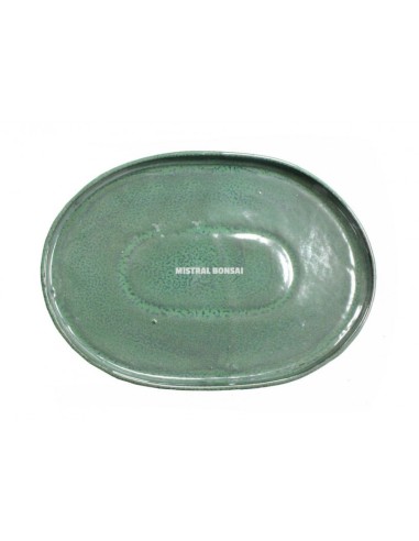 Plato Ovalado Mistral 20cm - Porcelana de Alta Calidad en Verde, Crema y Azul | Endanea Garden


