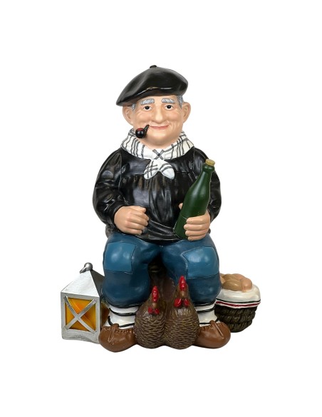 Olentzero Resina 32CM Figura Decorativa Tradicional Vasca para Navidad