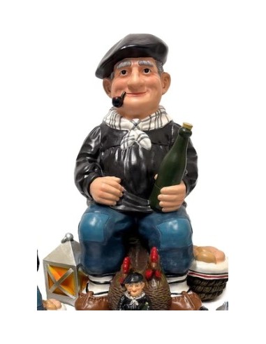 OLENTZERO RESINA 62CM Figura Decorativa Navideña Tradición Vasca