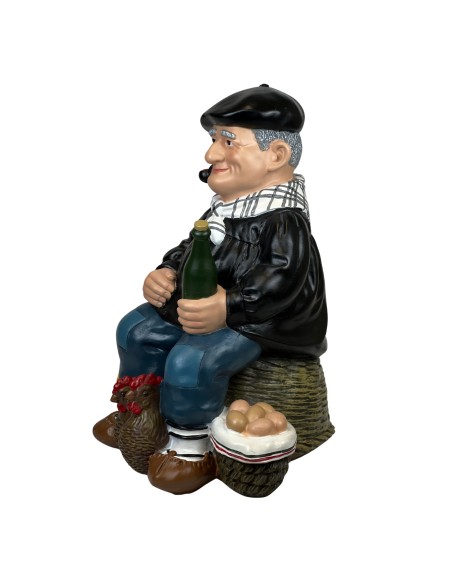 Olentzero Resina 32CM Figura Decorativa Tradicional Vasca para Navidad