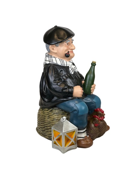 Olentzero Resina 32CM Figura Decorativa Tradicional Vasca para Navidad