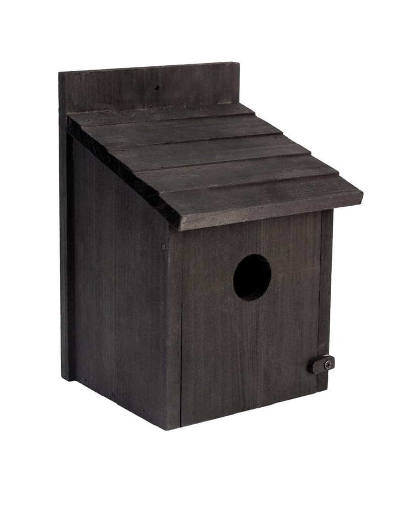 Casa para Aves de Madera Cuadrada 15x15x22 cm Refugio Natural para Jardín