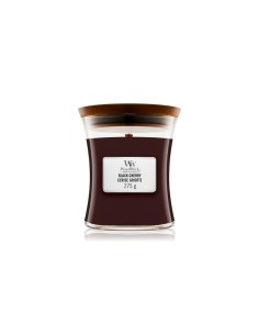 Vela mediana WoodWick Black Cherry | Aroma dulce a cereza madura