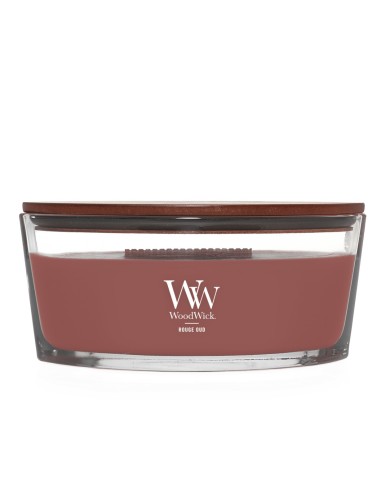Vela aromática Woodwick Ellipse Rouge Oud  Aroma intenso a oud y especias | Endanea Garden