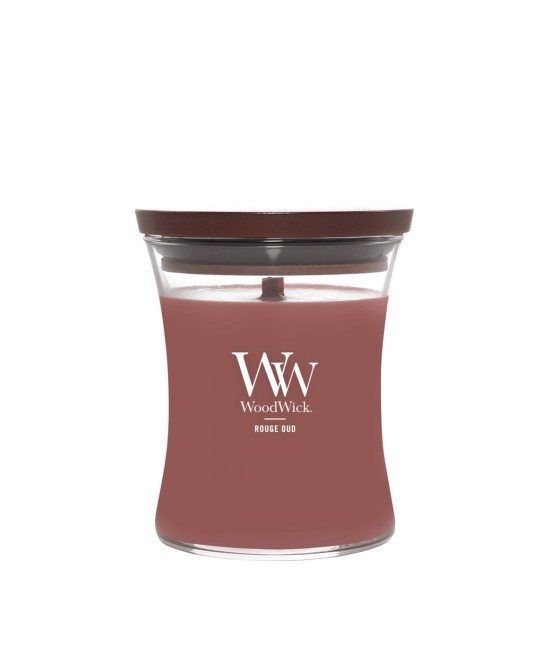 WoodWick Bote Mediano Rouge Oudon Vela Aromática con Mecha de Madera