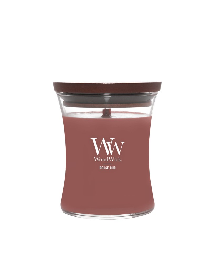 WoodWick Bote Mediano Rouge Oudon Vela Aromática con Mecha de Madera