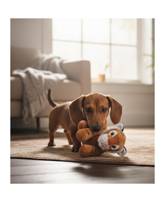 Tigre 15CM con Sonido Squeaker Juguete para Perros Activo y Divertido