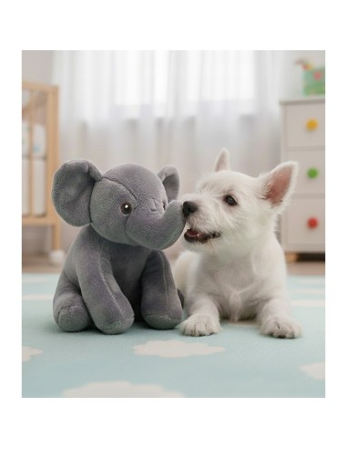 Elefante 15CM con Sonido Squeaker para Perros Juguete Interactivo Duradero
