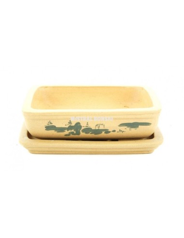 Tiesto Rectangular 19x14x6cm con Plato Xiam | Diseño Moderno y Funcional | Endanea Garden

