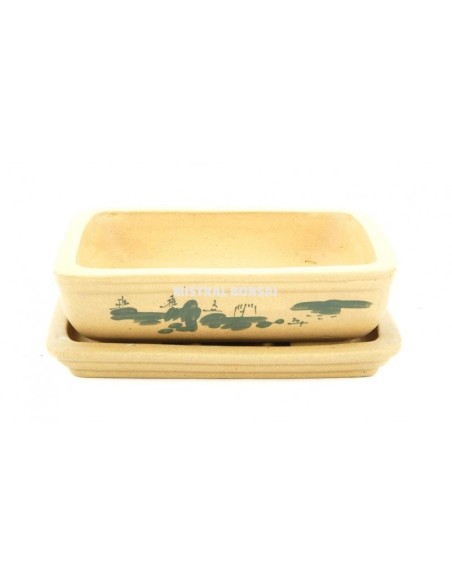 Tiesto Rectangular 19x14x6cm con Plato Xiam | Diseño Moderno y Funcional | Endanea Garden


