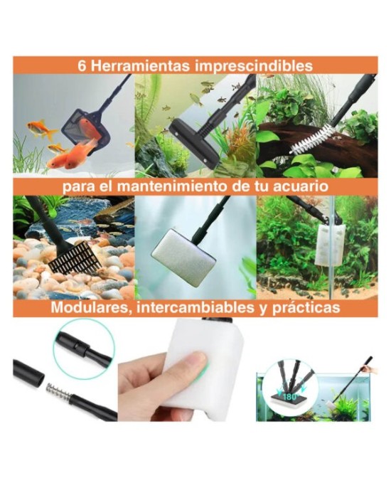 Set Limpieza Hygger Complet para Acuarios Medianos hasta 80 cm